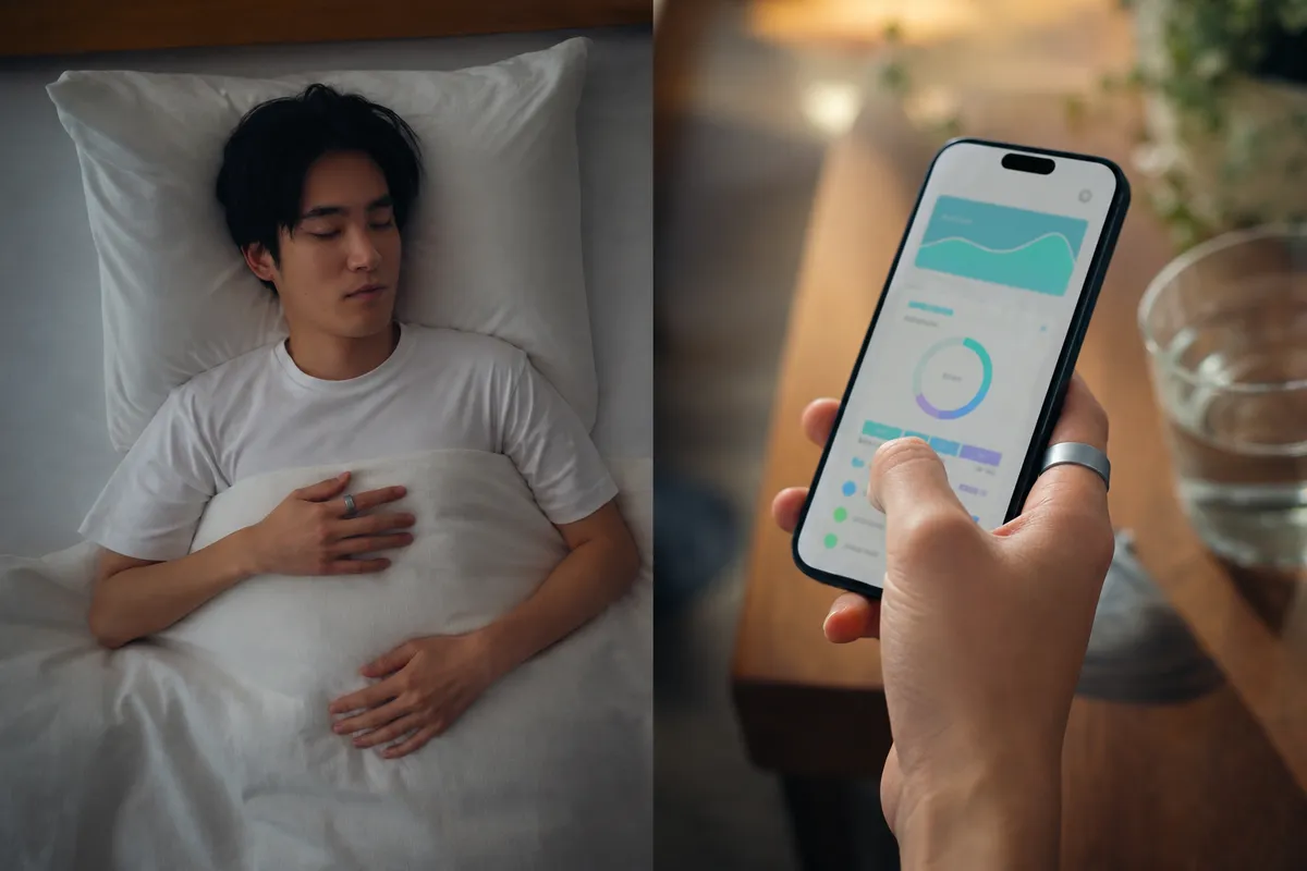 睡眠計測と朝のデータ確認のイメージ