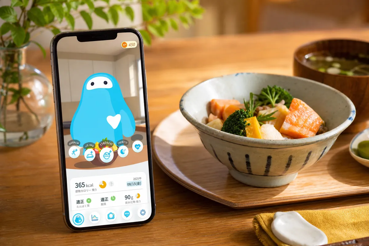 ウェリーでの食事記録・栄養解析の画面イメージ
