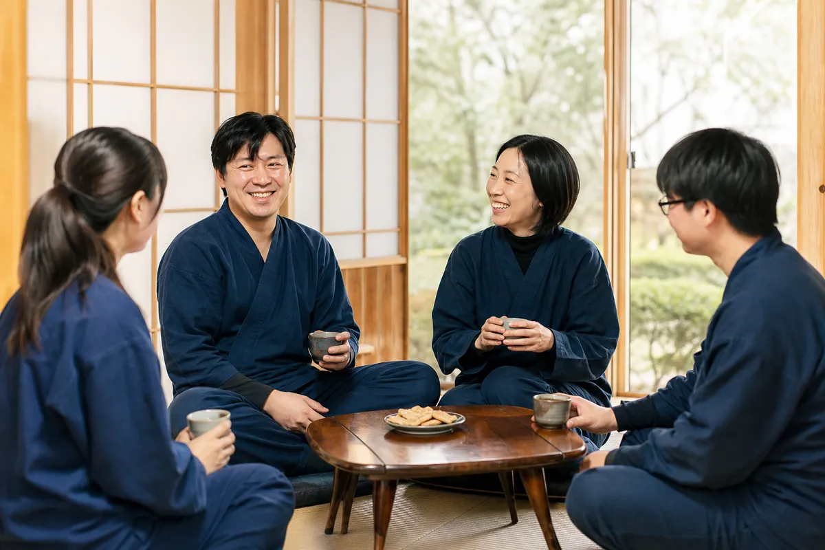 休憩する宗教法人の職員