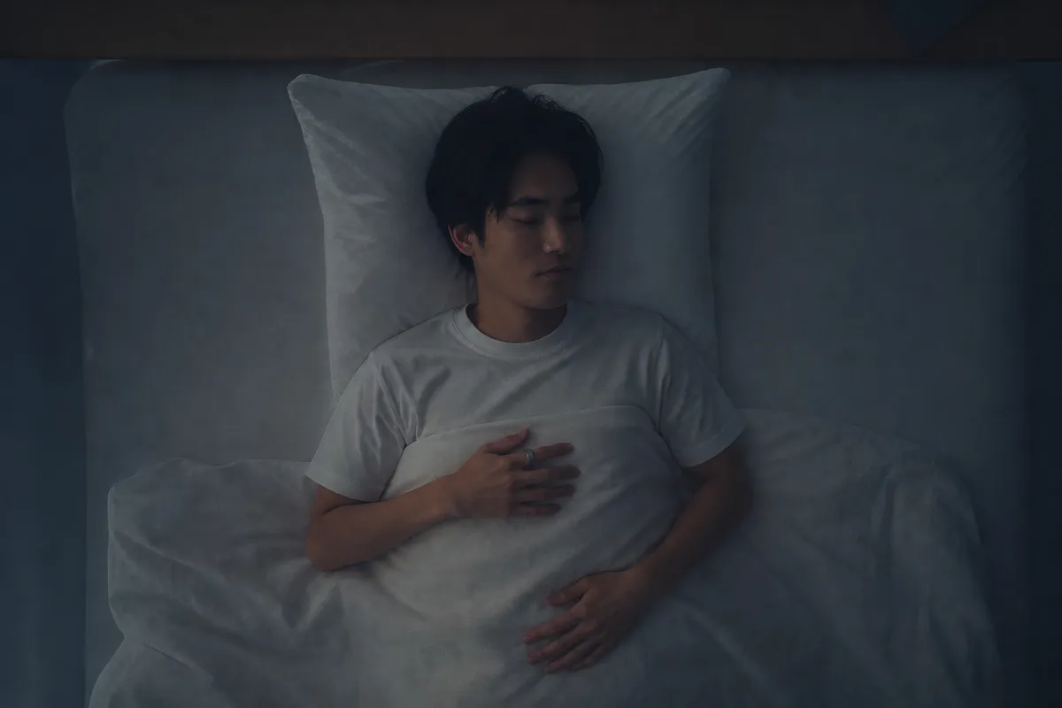就寝中も邪魔しない睡眠リングのイメージ