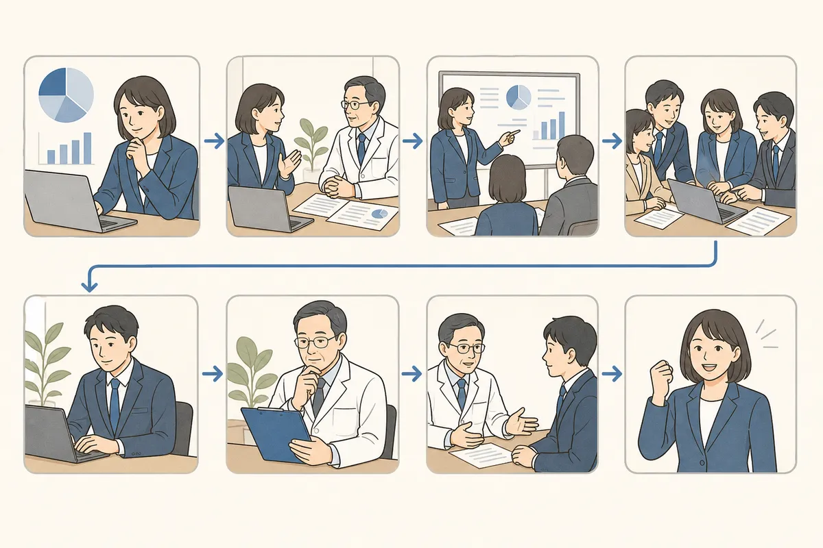 ストレスチェック面接指導の7ステップフロー図